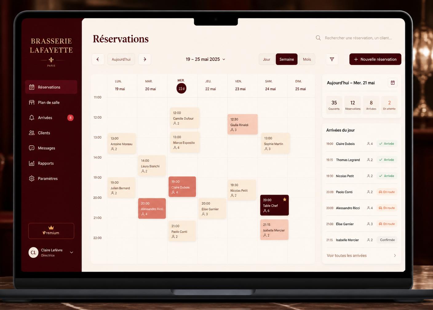 ANIMA reservation dashboard preview